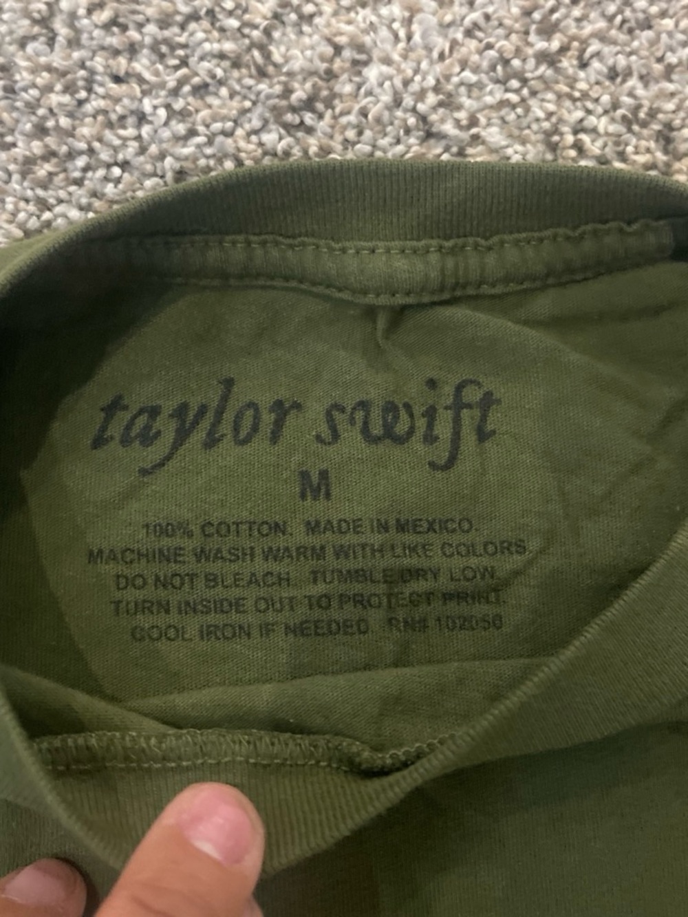 Taylor Swift Olive Green Crewneck Women’s Crop Shirt